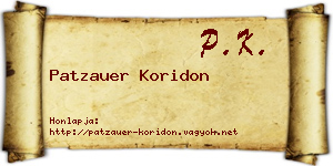 Patzauer Koridon névjegykártya